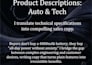 write high converting auto and tech product descriptions